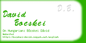 david bocskei business card