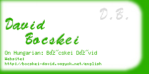 david bocskei business card